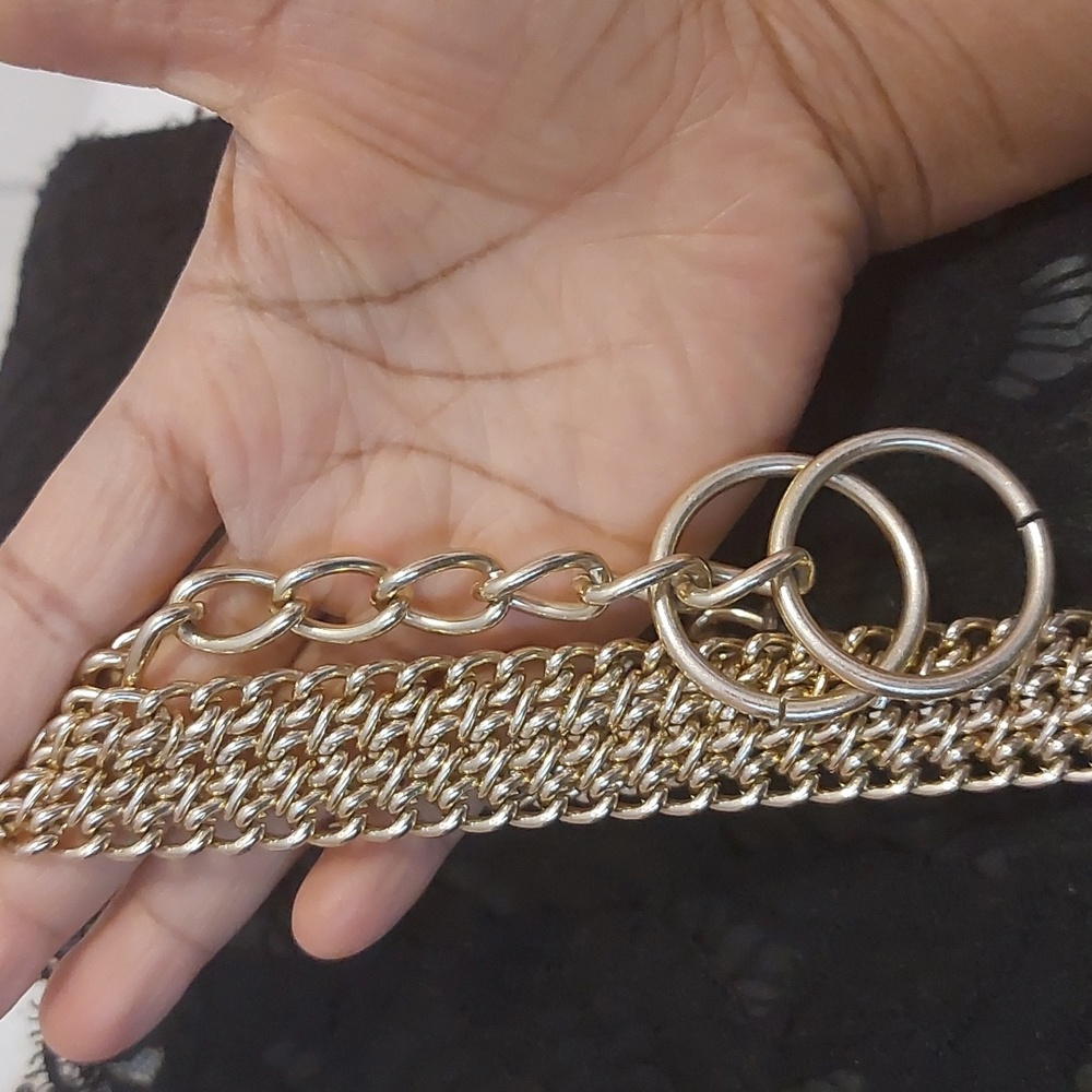 Vintage Gold Tone Mesh Chain Metal Belt - Picture 6 of 7